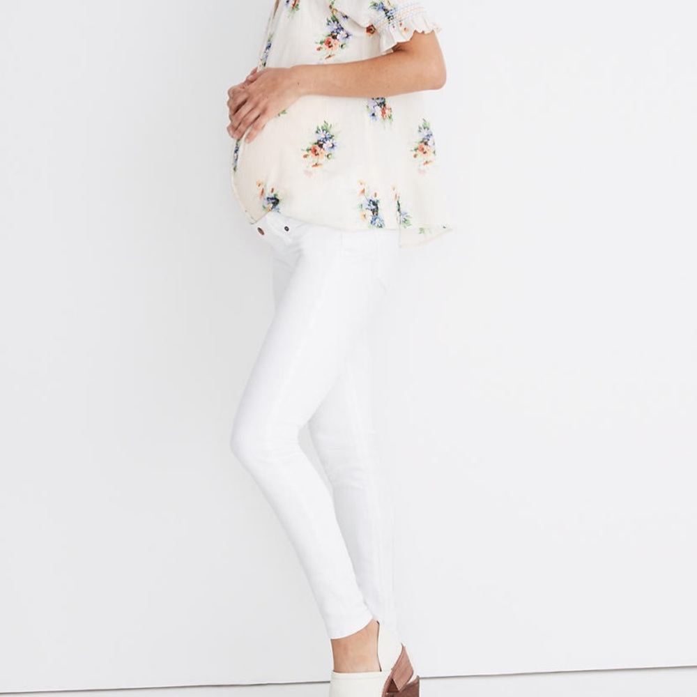 Madewell Maternity White Denim